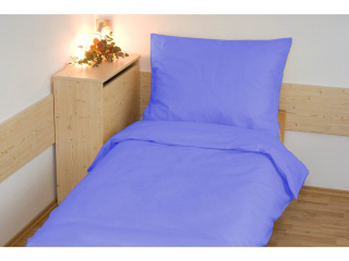 Prodloužené povlečení bavlna UNI 140x220, 70x90cm - Bavlna modrá, zip